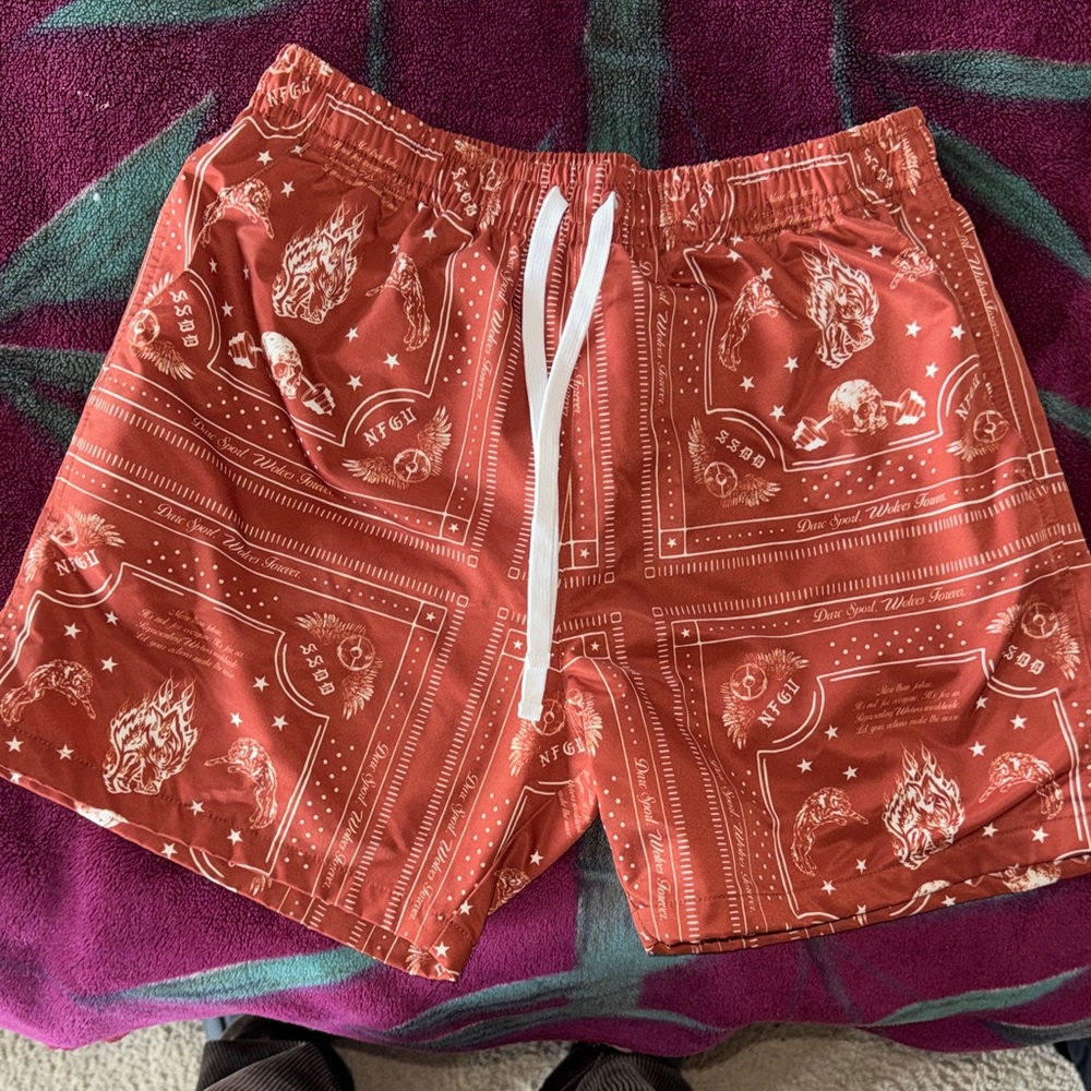 Darc Sport Red Graphic Athletic Shorts
